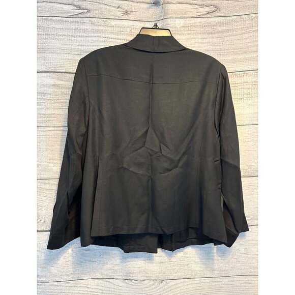 Elisabeth By Liz Claiborne Black Button-Down Blazer Size 14P - Picture 3 of 4